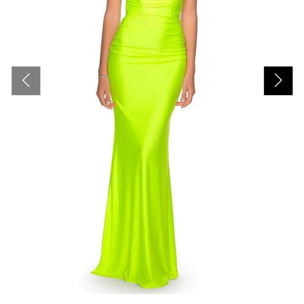 La Femme Neon Green Maxi Dress